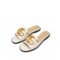 Gucci Princetown Gg Slippers Leather White