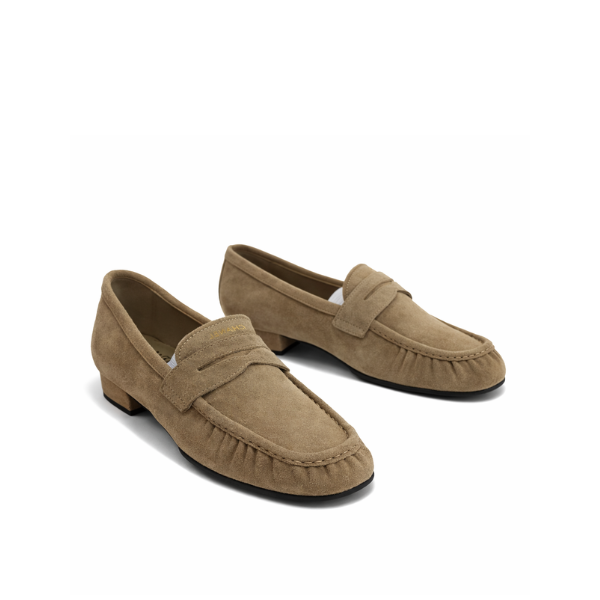 Prada Suede Loafers Desert Beige