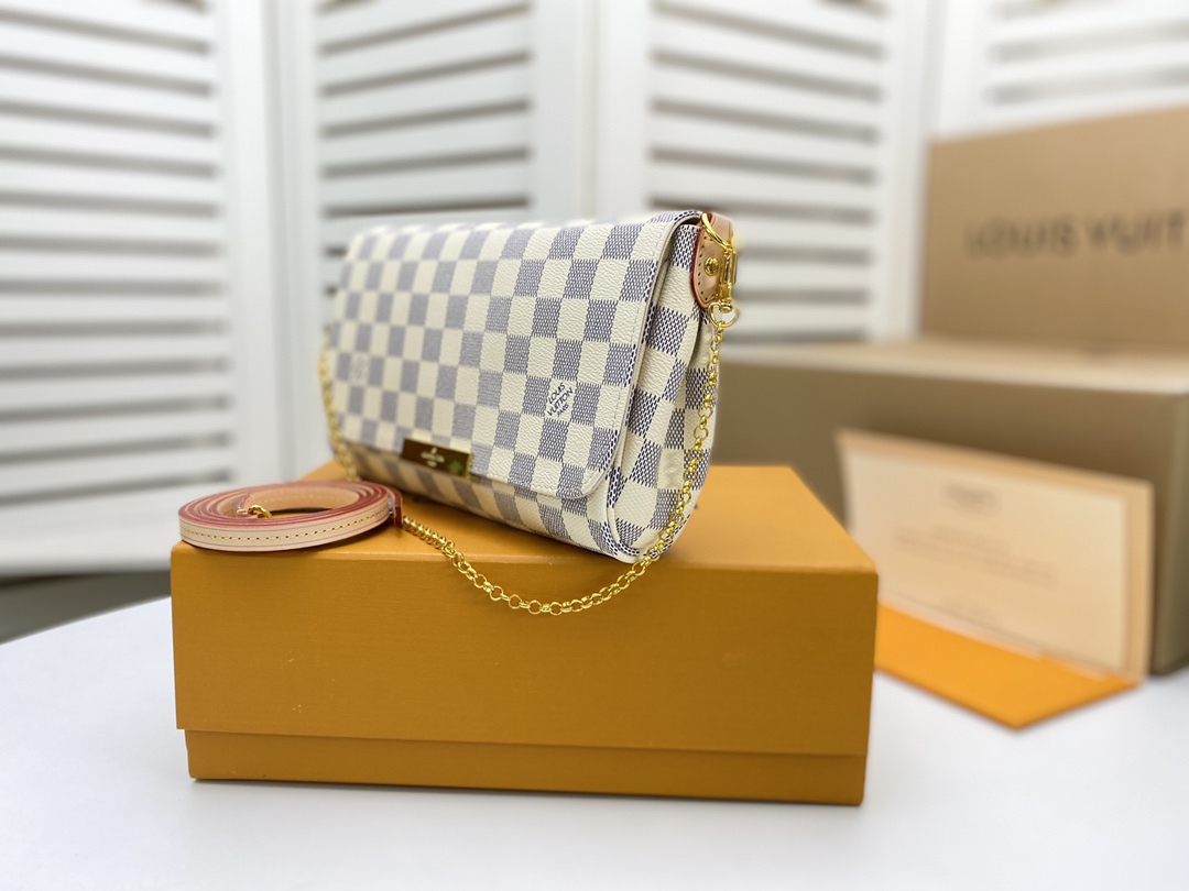 Louis Vuitton Women's Favorite Mm Damier Azur 28Cm - Image 7