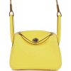Hermes Mini Lindy Jaune Citron Ostrich Palladium Hardware