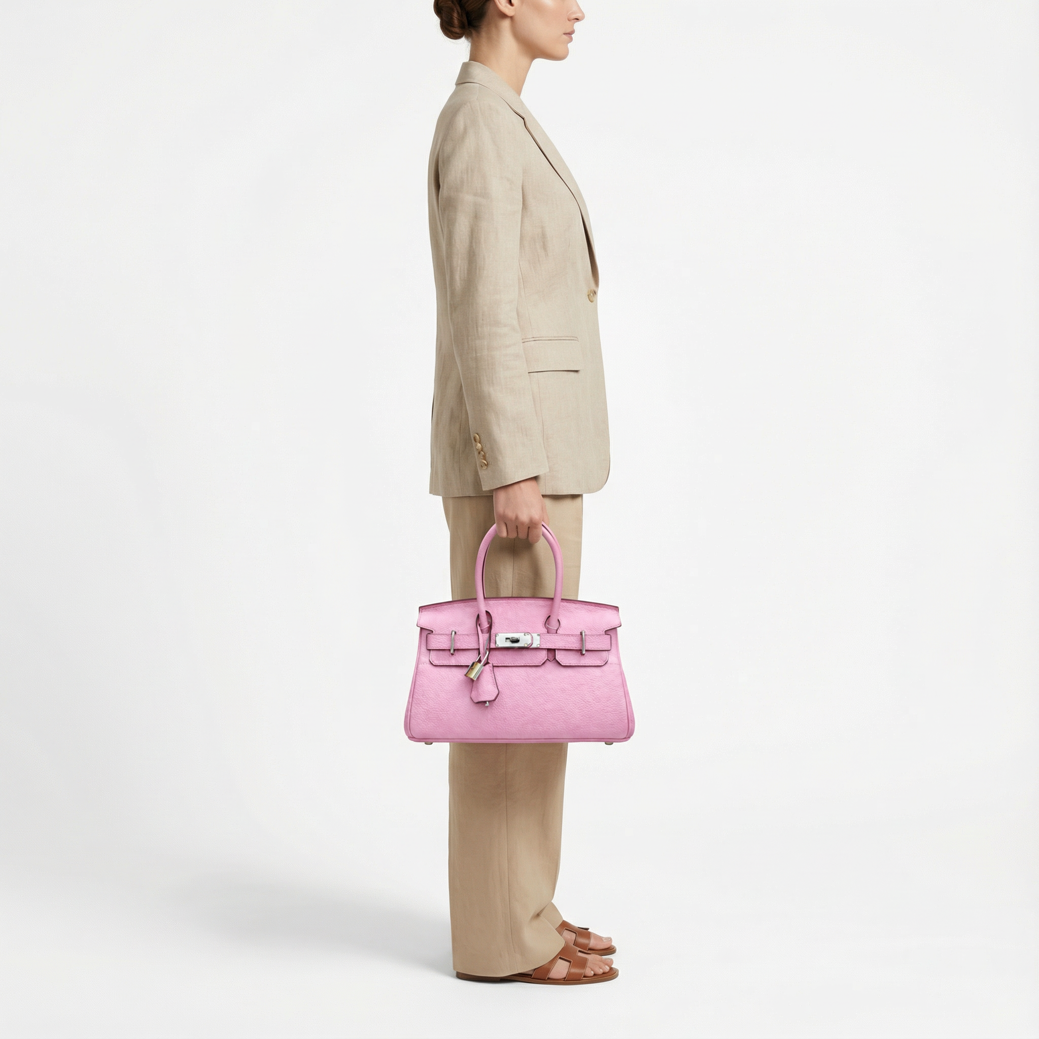 Hermes Birkin Shoulder 30 Mauve Sylvestre Clemence Gold Hardware - Image 5