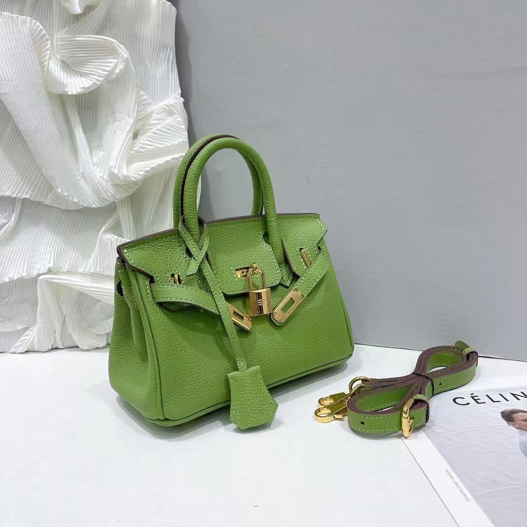HERMES BIRKIN MINI GOLD HARDWARE EPSOM LIGHT GREEN 20CM - Image 5