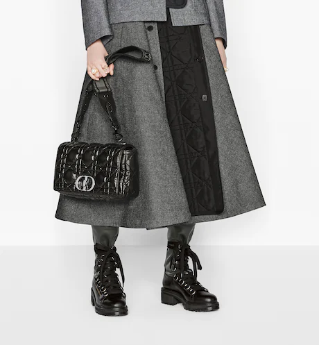 Large Dior Caro Bag Black Calfskin - Image 5