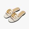 Gucci Princetown Gg Slippers Leather White