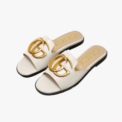 Gucci Princetown Gg Slippers Leather White