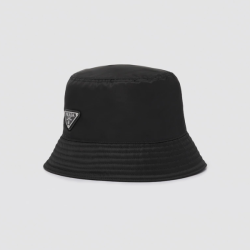 Prada Renylon Bucket Hat Sliver Black