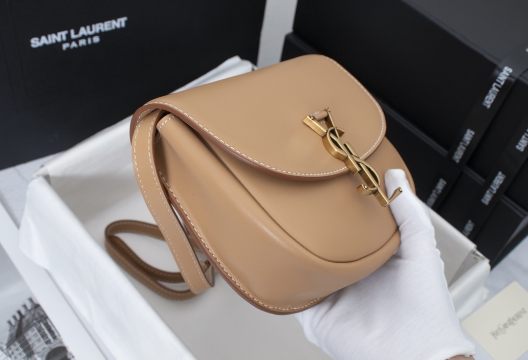 Saint Laurent Kaia Small Smooth Leather Beige - Image 4