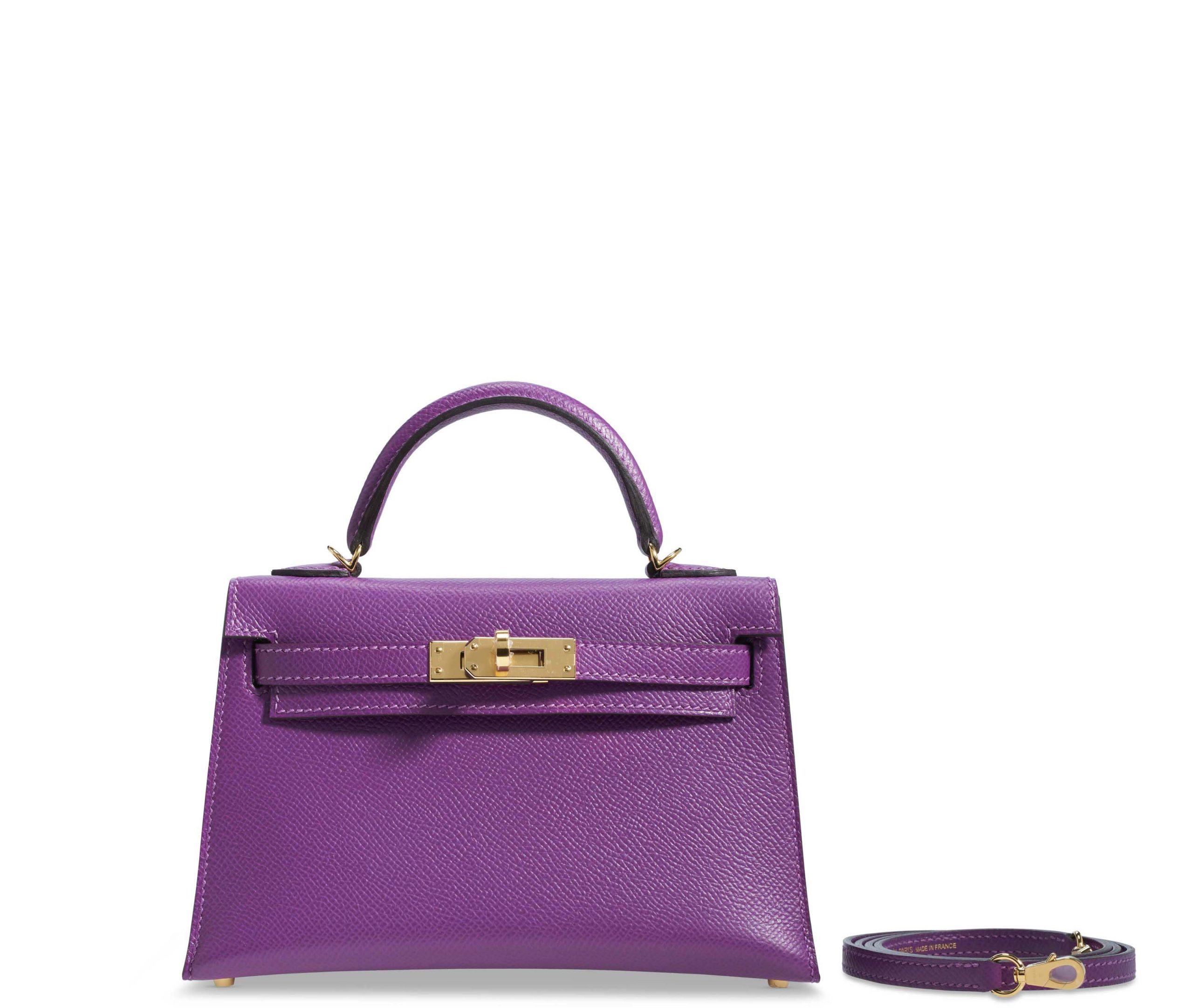 Hermès Kelly 25 Sellier Anemone Epsom Palladium Hardware