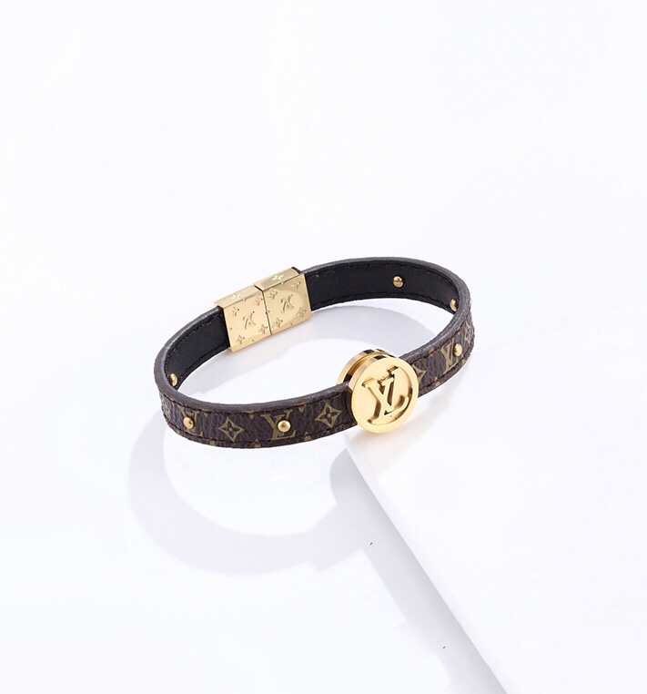 Louis Vuitton LV Monogram Circle Gold Tone Reversible Bracelet - Image 5