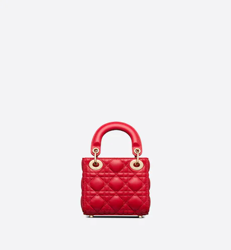 Micro Lady Dior Bag Scarlet Red 12cm - Image 4