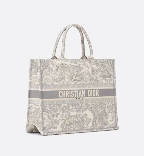 Large Dior Book Tote Gray Toile De (42 X 35 X 18.5 Cm)