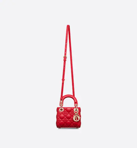 Micro Lady Dior Bag Scarlet Red 12cm - Image 3