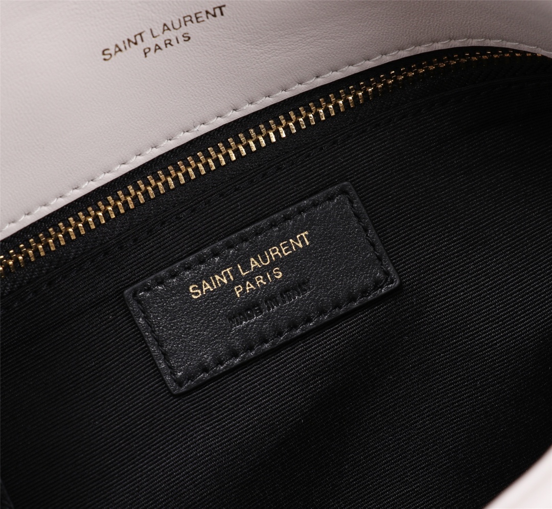 Saint Laurent Puffer Small Chain Bag In Quilted Lambskin White Gold 29Cm 5774761El079207 - Image 2