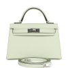 H Handbags Kelly Sellier 20 Vert Fizz Epsom Palladium Hardware