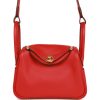 Hermes Mini Lindy Rouge Piment Swift Gold Hardware