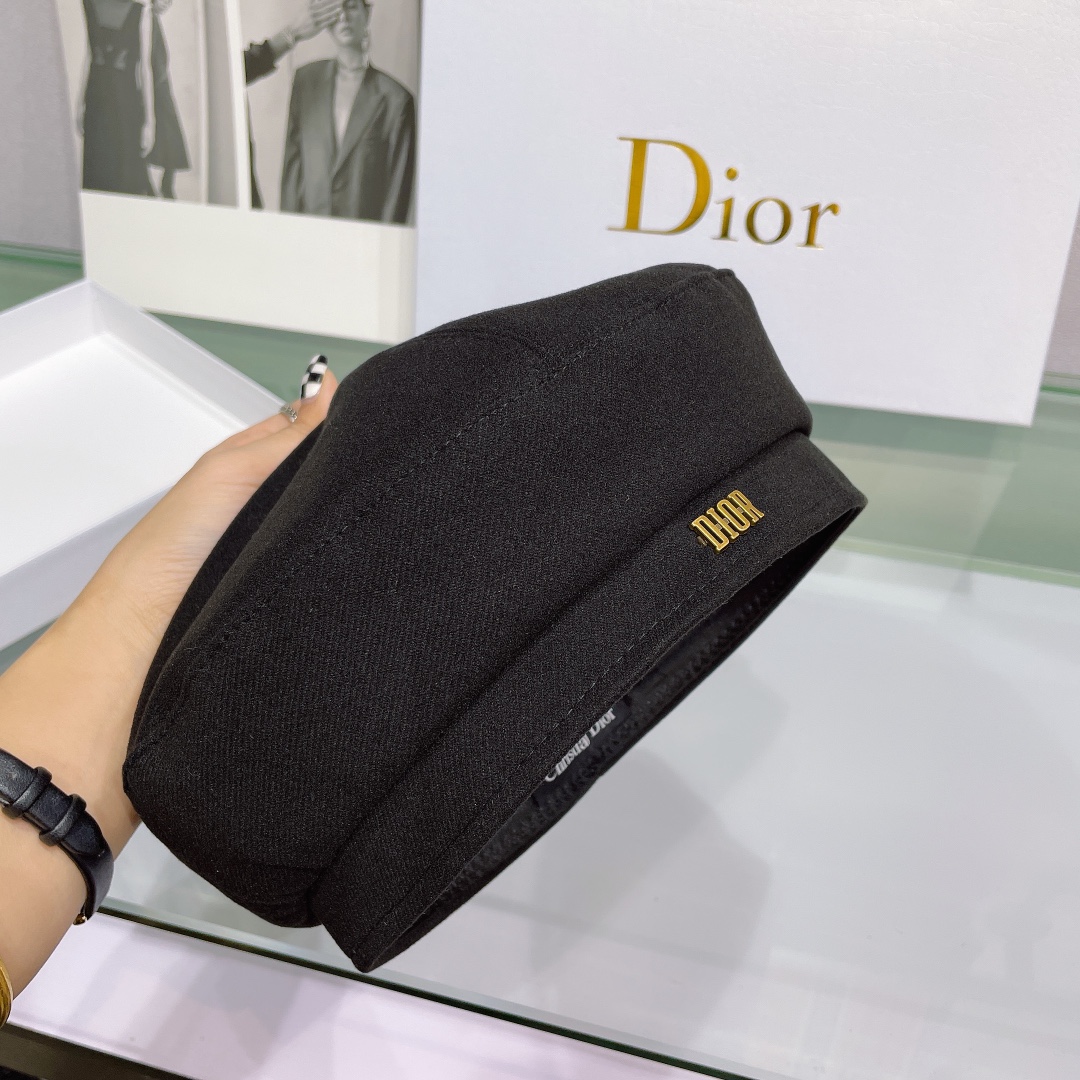Dior Cotton Drill Beret Black - Image 5