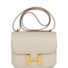 H Handbags Constance 18 Beton Matte Alligator Gold Hardware