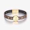 Louis Vuitton LV Monogram Circle Gold Tone Reversible Bracelet