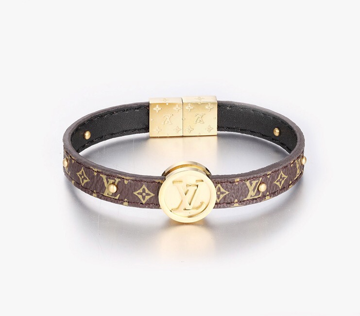 Louis Vuitton LV Monogram Circle Gold Tone Reversible Bracelet