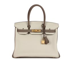 HERMES BIRKIN 25 TOGO BRUSHED LEATHER GOLD HARDWARE BEIGE GREY 30CM