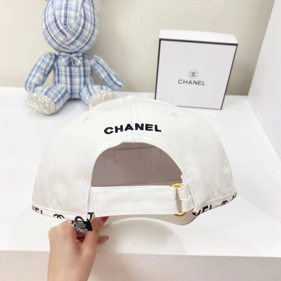 Chanel Cotton Baseball Cap White - Image 3