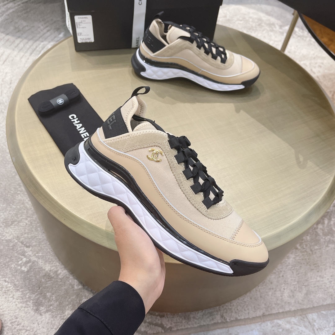 Chanel Logo Low Top Sneakers Ivory G35617 - Image 6