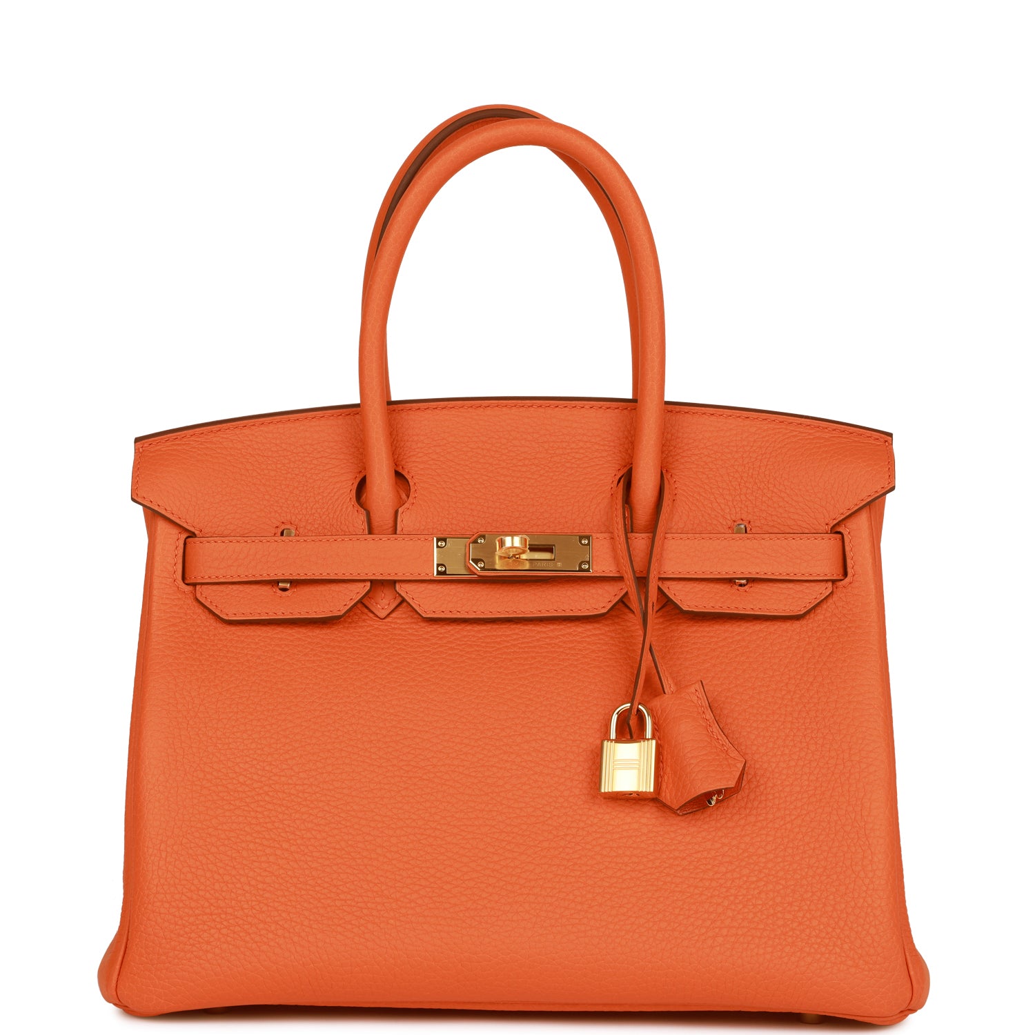H Handbags Birkin 30 Orange Clemence Gold Hardware