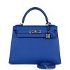 Hermes Kelly Sellier 25 Bleu Royal Sellier Epsom Palladium Hardware