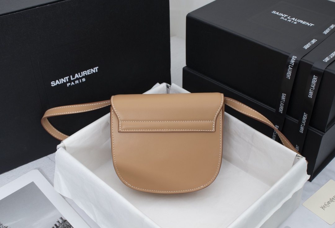 Saint Laurent Kaia Small Smooth Leather Beige - Image 3