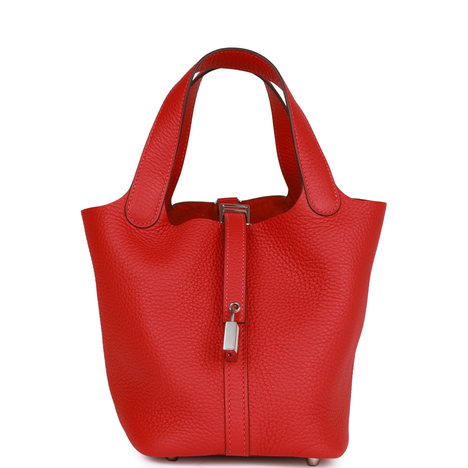 H Handbags Picotin Lock 18 Vermillion Clemence Palladium Hardware