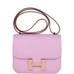 Hermes Constance 18 Mauve Sylvestre Epsom Rose Gold Hardware