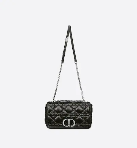 Large Dior Caro Bag Black Calfskin - Image 3