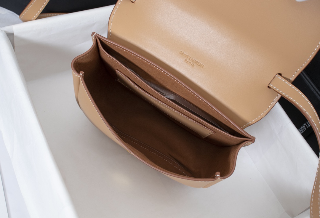 Saint Laurent Kaia Small Smooth Leather Beige - Image 5