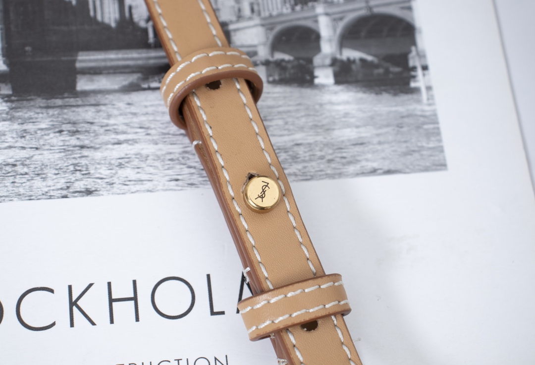 Saint Laurent Kaia Small Smooth Leather Beige - Image 6