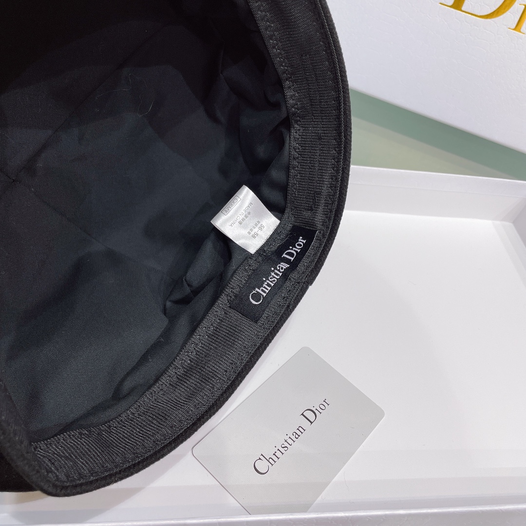 Dior Cotton Drill Beret Black - Image 2
