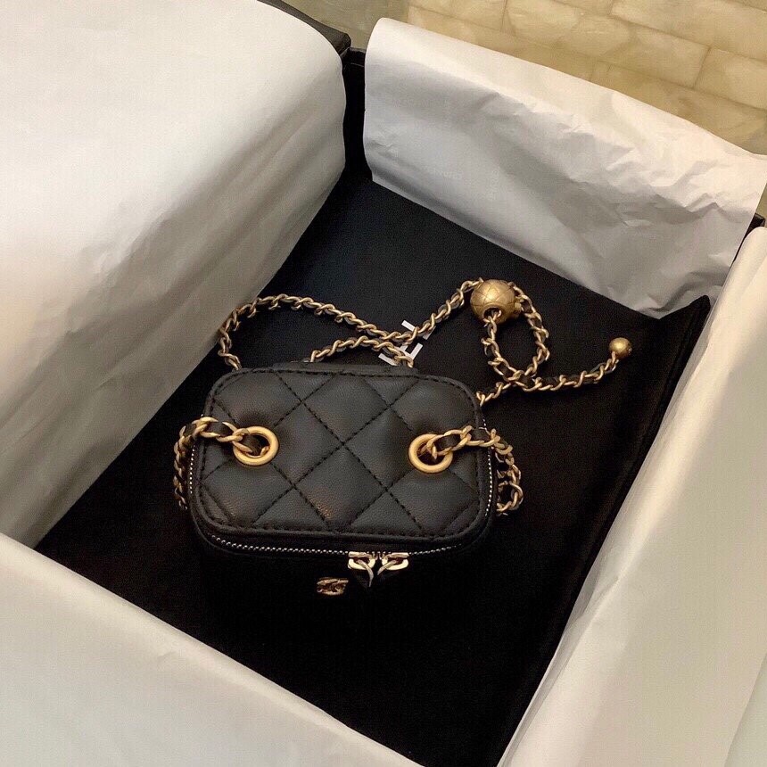 Chanel Small Vanity With Chain Black Ap1447 - Image 5