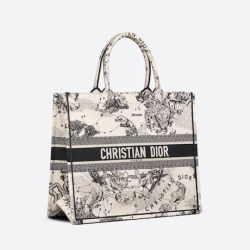 Large Dior Book Tote Latte Toile De  (42 X 35 X 18.5 Cm)