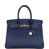H Handbags Birkin 30 Bleu Saphir Epsom Gold Hardware