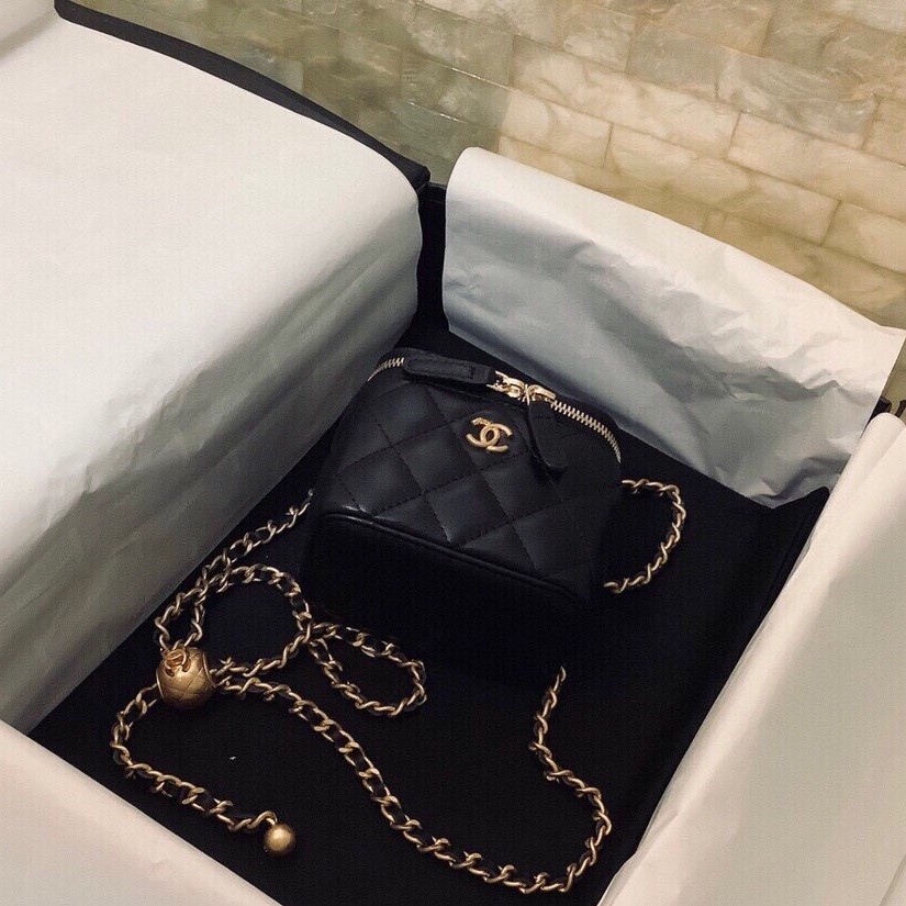 Chanel Small Vanity With Chain Black Ap1447 - Image 6