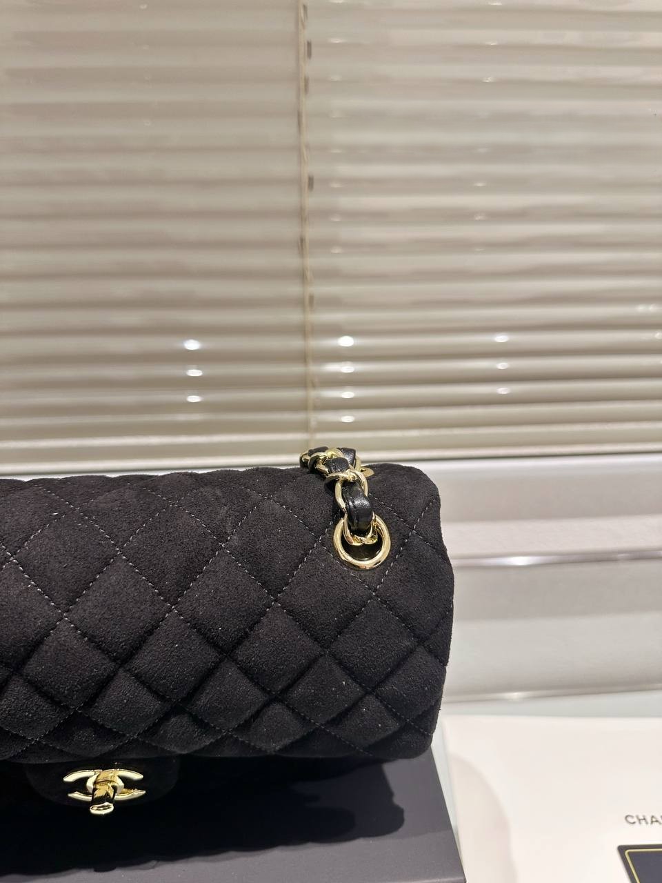 Chanel Jersey Quilted Medium Bijoux Chain Double Flap Black - Image 6