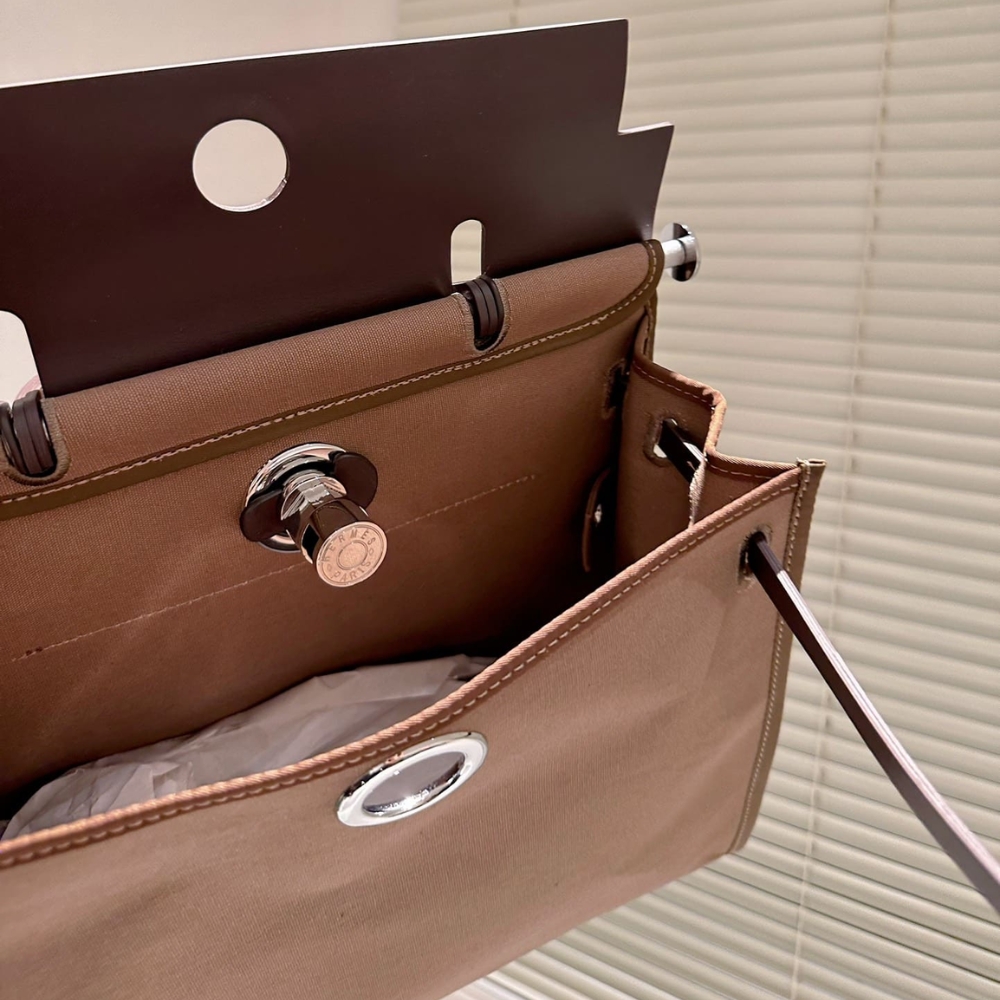 HERMES HERBAG ZIP 31 BAG BEIGE BROWN 31CM - Image 7