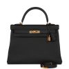 H Handbags Kelly Retourne 28 Black Togo Gold Hardware