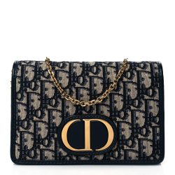 Christian Dior Oblique 30 Montaigne 2-In-1 Pouch Blue
