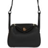 H Handbags Mini Lindy Black Clemence Gold Hardware