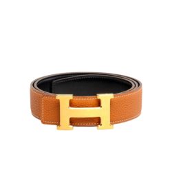 Hermes Belt Togo Swift Gold Buckle Brown 24cm