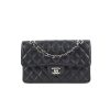 Chanel Classic Grain Silver Hardware Handbag Black A01112