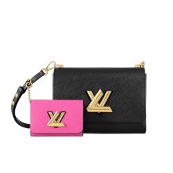 Louis Vuitton Twist Mm 23Cm Black And Pink M59885