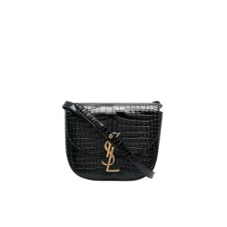 Saint Laurent Kaia Small Embossed Leather Black Bag 18Cm