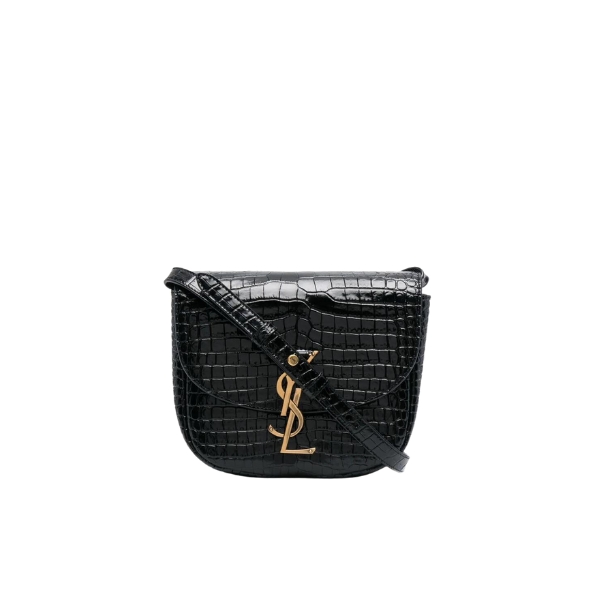 Saint Laurent Kaia Small Embossed Leather Black Bag 18Cm