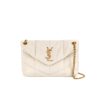 Saint Laurent Puffer Small Chain Bag In Quilted Lambskin White Gold 29Cm 5774761El079207